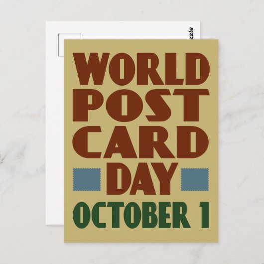 世界郵便はがき日(ヴィンテージ印刷付) ポストカード (正面/裏面)