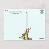 世界郵便はがき日 – 動物郵便切手コラージュ ポストカード (裏面)