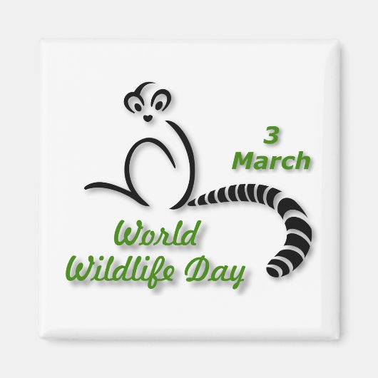 世界野生生物の日 3月3日 マグネット (正面)