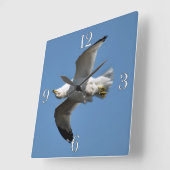 世界野生生物コレクションの鳥類 スクエア壁時計 (傾斜)