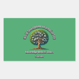 世界開発情報デー。24 10月。 長方形シール