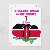 世界陸上ケニアランナー：大好き ポストカード (正面/裏面)