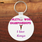 世界陸上選手権 ケニアのランナー：愛してる キーホルダー (正面)
