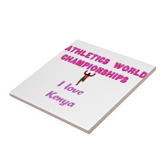 世界陸上選手権 ケニアのランナー:愛してる タイル (側面)