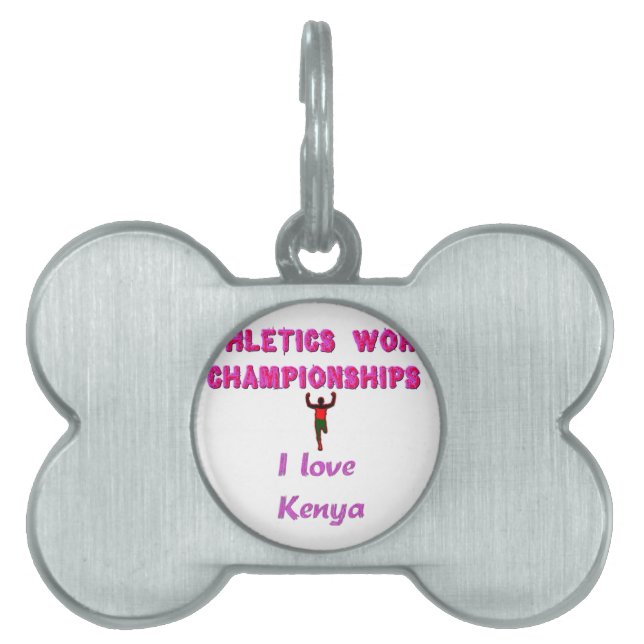 世界陸上選手権 ケニアのランナー：愛してる ペットネームタグ (正面)