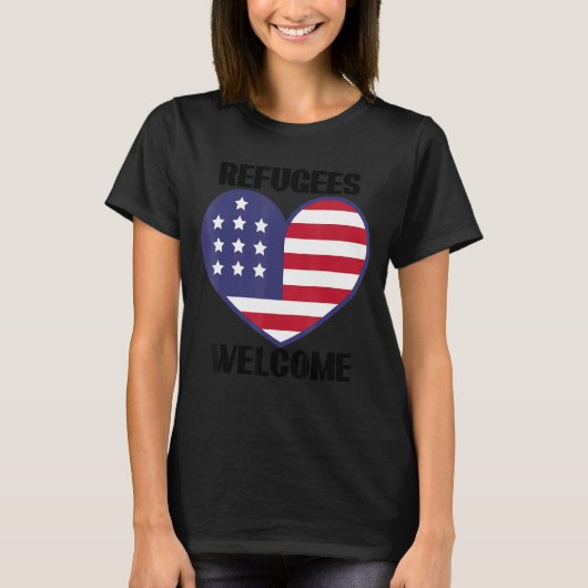 世界難民の日の人権の反人種主義の移民 Tシャツ (正面)