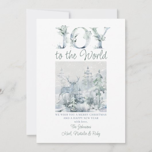 世界雪林装飾タイポグラフィへの喜び シーズンカード (正面)