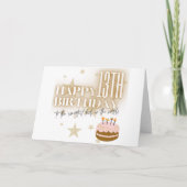 世界頭が切れるの金ゴールドケーキ誕生日カード シーズンカード (正面)