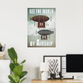 世界飛行船ノワール・ルージュ・スチームパンク旅行を参照 ポスター (ホームオフィス)