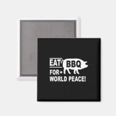 世界食べ平和のためのBbqのおもしろい恋人 マグネット (正面/裏面)