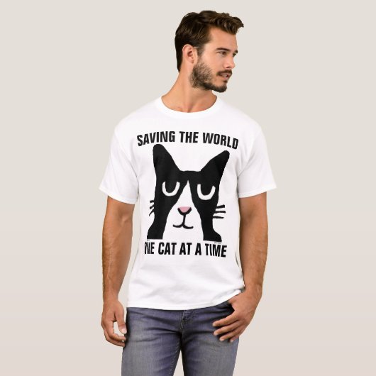 世界1 CATのTシャツを一度に救うこと Tシャツ (正面フル)