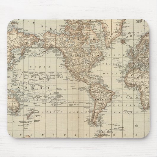 世界2の地図 マウスパッド (正面)