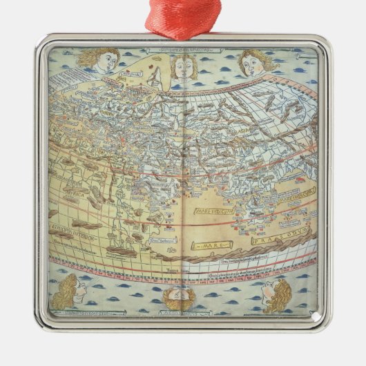 世界2の地図 メタルオーナメント (正面)