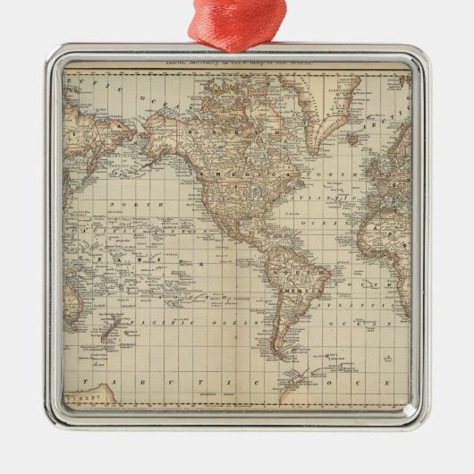世界2の地図 メタルオーナメント (正面)