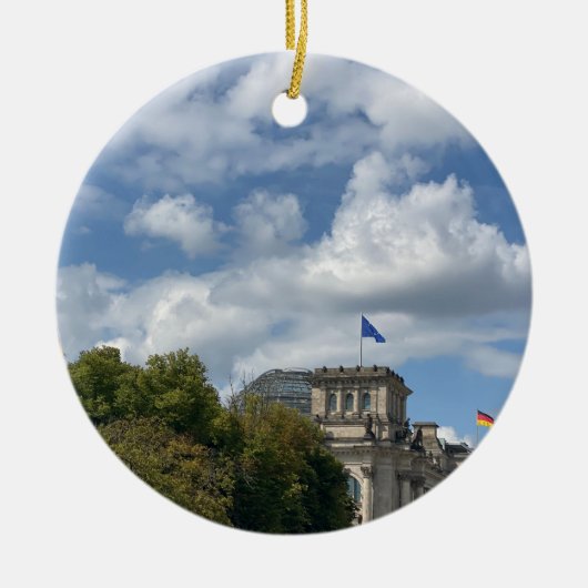 世界2祝：グリーンベルリン セラミックオーナメント (正面)