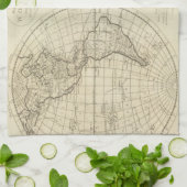 世界2 2の地図 キッチンタオル (折り畳み)