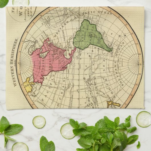 世界3 キッチンタオル (折り畳み)