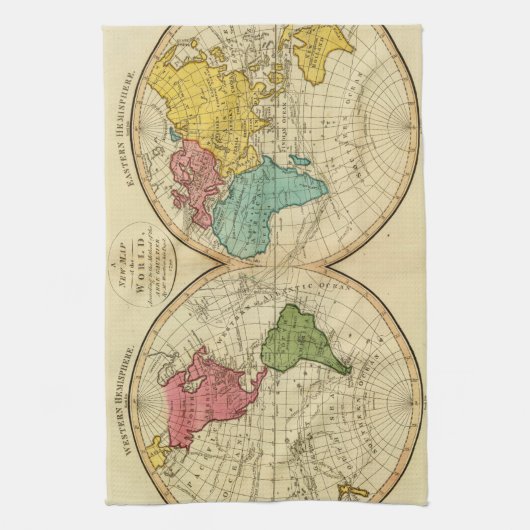 世界3 キッチンタオル (縦)