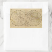 世界3 長方形シール (バッグ)