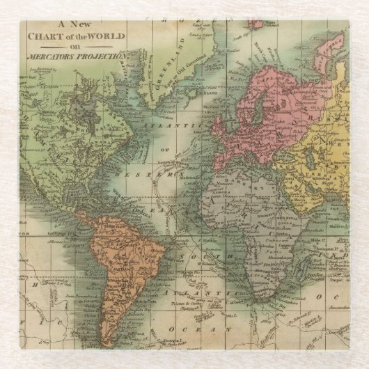 世界4 ガラスコースター (正面)