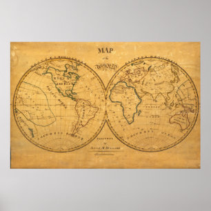 世界5の地図 ポスター
