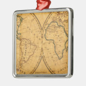 世界5の地図 メタルオーナメント (左)