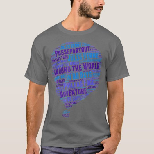 世界80日文学熱い空気 Tシャツ (正面)
