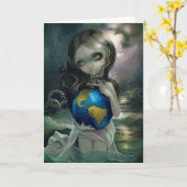 "世界"の挨拶状 カード (黄色い花)