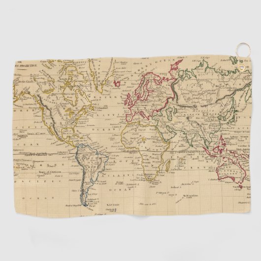 世界、メルカトル図法 ゴルフタオル (横)