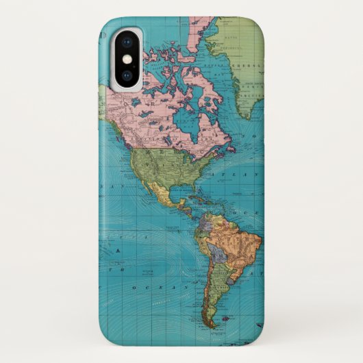 世界、メルカトル図法 Case-Mate iPhoneケース (裏面)