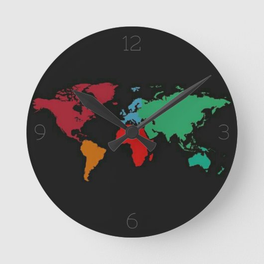 世界 ラウンド壁時計 (正面)