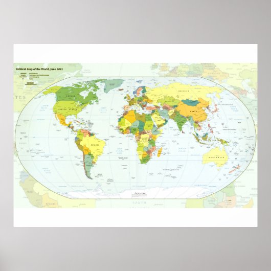 世界+地図+地球+国+地図帳 ポスター (正面)