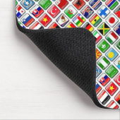 世界、斜めのスタイルの旗 マウスパッド (コーナー)