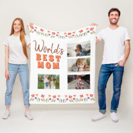 世界`最高のs  Mom FlowersフローラMother`s Day写真 フリースブランケット