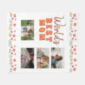 世界`最高のs Mom FlowersフローラMother`s Day写真 フリースブランケット (正面(横))