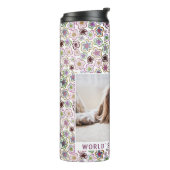 世界˙犬最高の母の花のパターン写真 タンブラー (回転左)