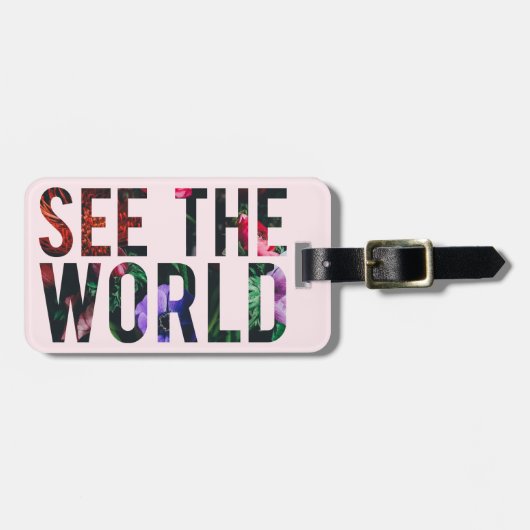 世界、荷物のラベルを見て下さい ラゲッジタグ (正面横)