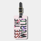世界、荷物のラベルを見て下さい ラゲッジタグ (正面縦)