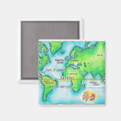 世界・赤道地図 マグネット (正面/裏面)