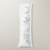 世界(黒のスカイライン + 白) ボディピロー (正面縦)