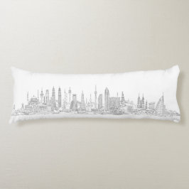 世界(黒のスカイライン + 白) ボディピロー