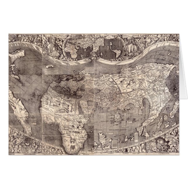 世界| 1507年の地図 (正面横)