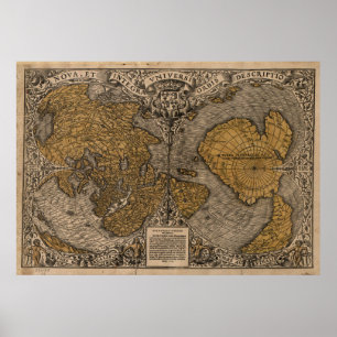 世界(1531年)の古代地図 ポスター