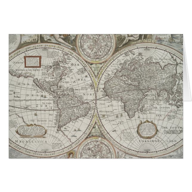 世界| 1676年の地図 (正面横)