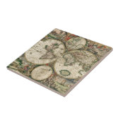 世界(1689年)のヴィンテージの地図 タイル (側面)