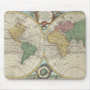 世界(1744年)のヴィンテージの地図 マウスパッド