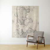 世界(1750年)のヴィンテージの地図 タペストリー (インサイチュ)