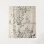 世界(1750年)のヴィンテージの地図 タペストリー (正面)