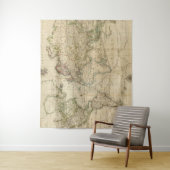 世界(1800年)のヴィンテージの地図 タペストリー (インサイチュ)