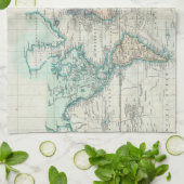 世界(1801年)のヴィンテージの地図 キッチンタオル (折り畳み)